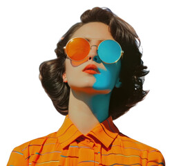 PNG Collage Retro dreamy lifestyle art sunglasses astronomy. - obrazy, fototapety, plakaty