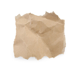 Obraz premium Piece of kraft notebook sheet isolated on white, top view