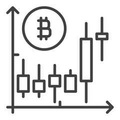 Bitcoin Trade vector Cryptocurrency Trading icon or symbol in thin line style - 785215358