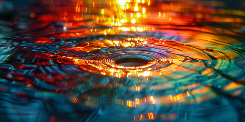 Abstract Colorful Light Reflections on Water