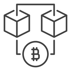 Bitcoin vector Blockchain Technology icon or symbol in thin line style - 785215525