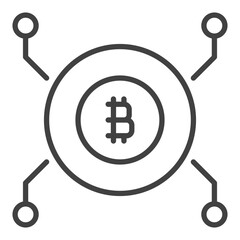 Circle with Bitcoin sign vector Crypto Currency linear icon or logo element - 785215718