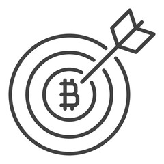 Cryptocurrency Target with Arrow vector Bitcoin linear icon or logo element - 785215930