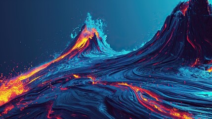 Eruption from a volcano, symbolizing the explosive insights derived from careful analysis. The vibrant lava streams and geological layers represent the depth and richness of data-driven discoveries. 