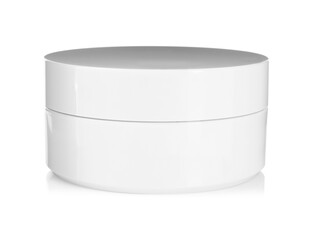 Jar of body care cream isolated on white