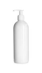 Bottle of body care cream isolated on white