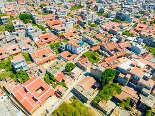 Aerial photography of the ancient city of Chongwu in Hui'an County, Quanzhou, Fujian, China