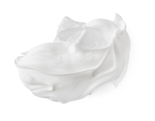 Fototapeta premium Sample of body care cream isolated on white, top view