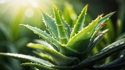 close up of aloe vera plant