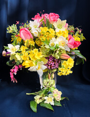 Romantic bouquet of the garden flowers - 785221506