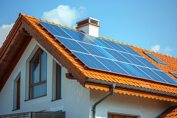 Fototapeta premium Solar panels on a roof