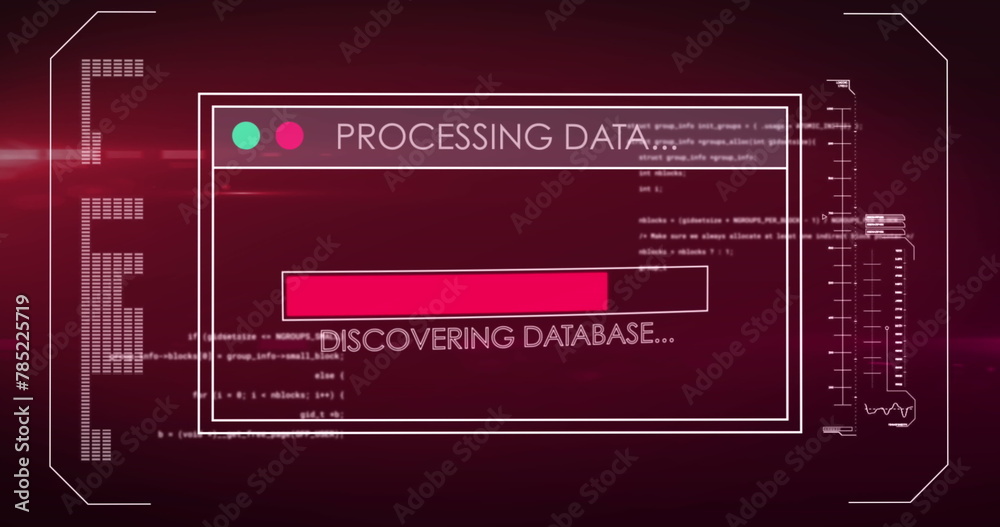 Poster image of data processing text over screen and computer servers
