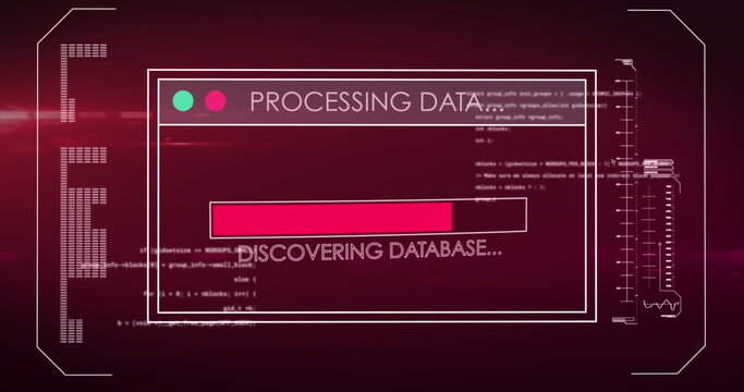Image of data processing text over screen and computer servers