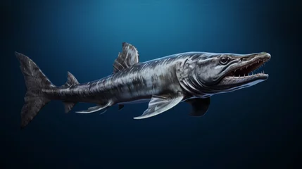 Plexiglas foto achterwand Majestic Atlantic Sturgeon on solid background. © flow