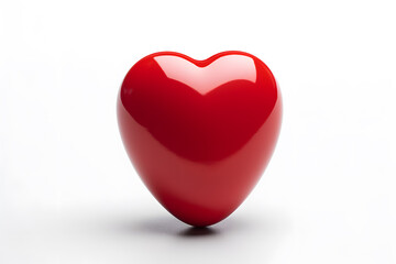 Obraz premium 3D red heart isolated on white