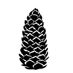 Silhouette of a fir cone vector image for plotter cutting or stencil printing