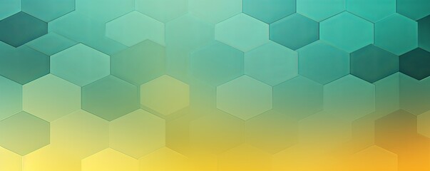 Fototapeta na wymiar Mint Green and yellow gradient background with a hexagon pattern in a vector illustration