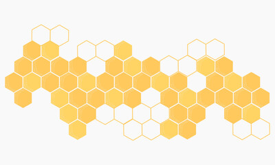 Beehive honey sign with hexagon grid cell isolated on white background vector.