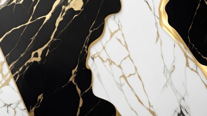 Fototapeta premium Premium luxury Black White and gold marble background