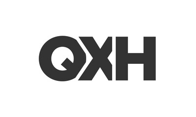 QXH logo design template with strong and modern bold text. Initial based vector logotype featuring simple and minimal typography. Trendy company identity.