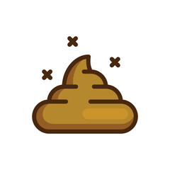 Poop Icon. Pile of Shit on White Background. Vector