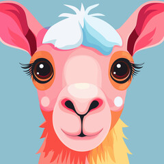 Naklejka premium Cute llama face. Vector illustration of a cute llama.