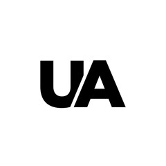Letter U and A, UA logo design template. Minimal monogram initial based logotype.