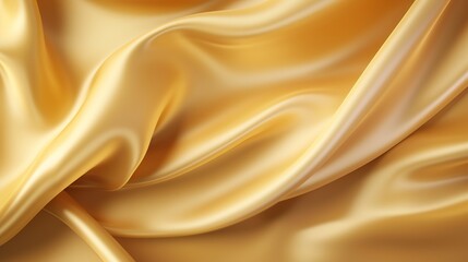 Luxury golden silk satin material. Smooth fabric with curved pattern abstract background. - obrazy, fototapety, plakaty