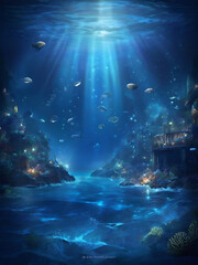 Obraz premium World Oceans Day illuminates our global commitment to marine conservation against the backdrop of a vast, majestic sea