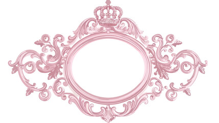 Vintage princess mirror in royal style on white background