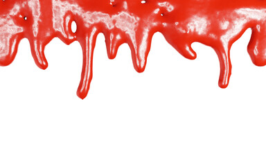 3d render of ketchup glaze or sauce strip in  top view for food or restaurant kitchen concept, in transparent background png.