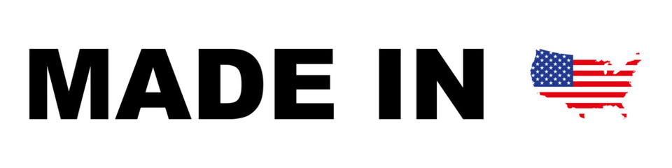 Made in USA label. American banner template. Vector illustration.