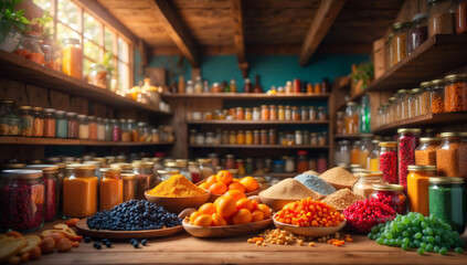 A prepper warehouse filled with food