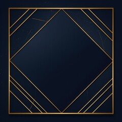 Navy Blue velvet background with golden frame, luxury and elegant template for design. Vector illustration of navy blue