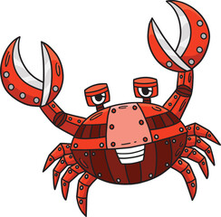  Robot Crab Cartoon Colored Clipart Illustration