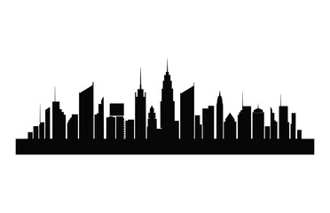City building Silhouette Vector isolated on a white background