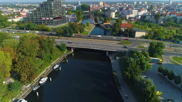 Solidarity Bridges Brda River Bydgoszcz Mosty Solidarnosci Aerial View Poland