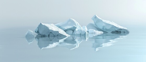 Icy Serenity: Icebergs and Reflection - 785241503