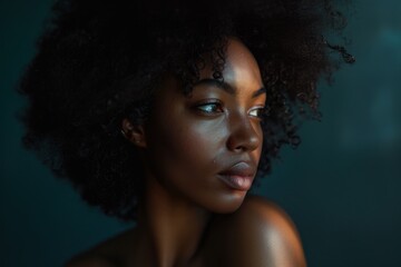Portrait of a beautiful black woman. Black women's day.
