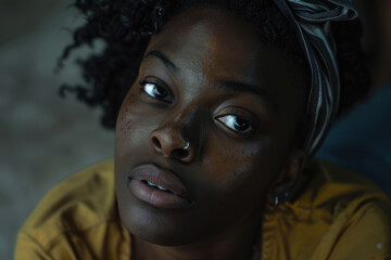 Portrait of a beautiful black woman. Black women's day.