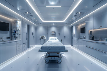 Pure white modern futuristic operating room - Powered by Adobe