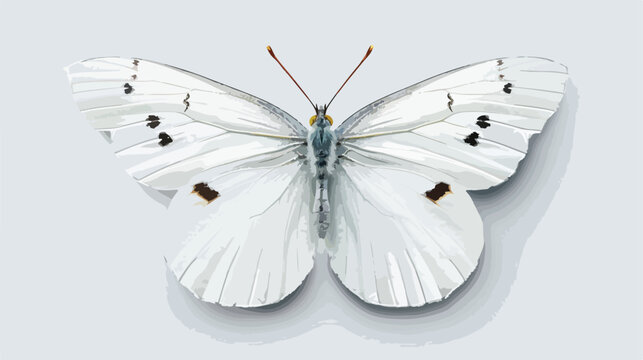 White butterfly Hebomoia glaucippe viewed from above