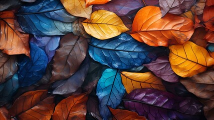 Colourful Leaves Background, Hand Edited Generative