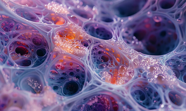 Microscopic macro close-up shot scientific research epithelial tissue biological anatomical capture