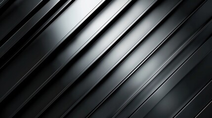 Modern Abstract Black Metal Background with Diagonal Lines