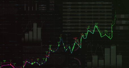 Obraz premium Image of financial data processing and statistics recording