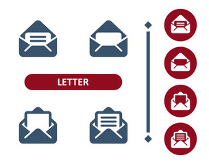 Letter Icons. Envelope, Mail, Email, E-mail, Message Icon