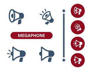 Megaphone Icons. Bullhorn, Loudspeaker, Marketing, Advertising Icon