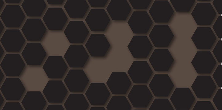 Black hexagon background. grey concrete cement stone tile wall. 3d illustration rendering.  Black geometric layout template. Abstract background of modern wall. colored paper in dark colors. 

