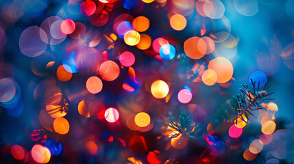 Obraz na płótnie Canvas Abstract circular bokeh background of Christmas lights
